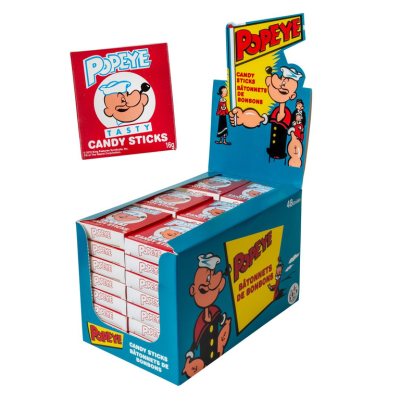 Bâtonnets de bonbons Popeye 48unités de 16gr